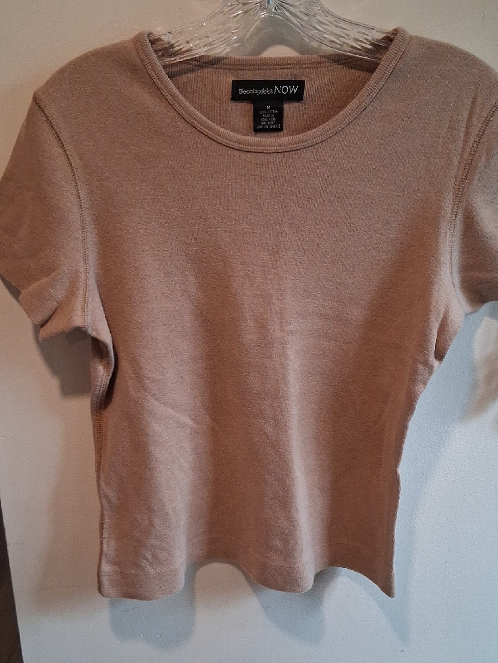 Bloomingdale's NOW Short Sleeve Crewneck Top - Taupe